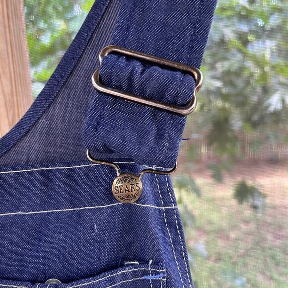 Sears Tradewear Women's Vintage Dark Wash Denim Overalls Size S/M - Picture 8 of 9